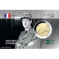 Coincard France 2020 Charles de Gaulle - Portrait- avec sa pièce de 2e (ref27514)