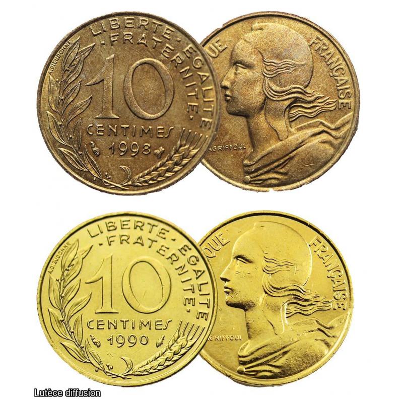 10 Centimes Marianne et dorÃ©e Ã  l'or fin 24 carats (Ref206436)
