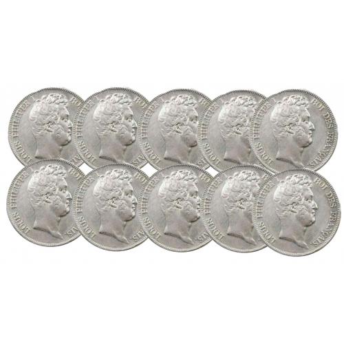 Lot de 10 pièces de 5 Francs Louis Philippe (x10) (ref.673016)