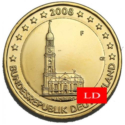 2€ Allemagne 2008 - dorée or fin 24 carats (ref319835)