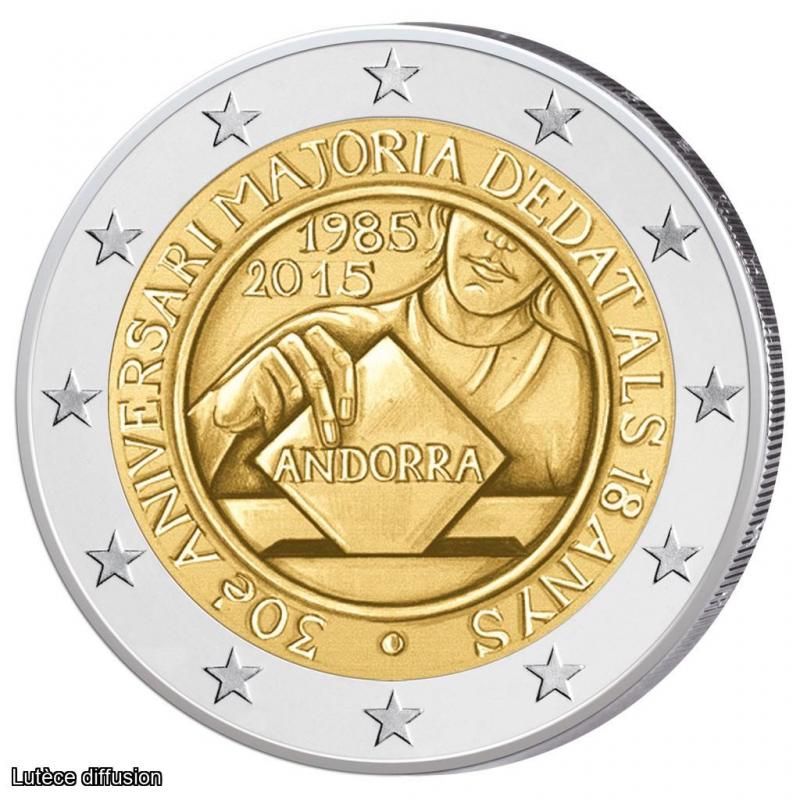 Andorre 2015 - 2 euro commémorative majorité (ref329562)