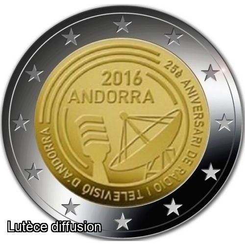 Andorre 2016 - 2 euro commémorative TV & radio (ref20537)