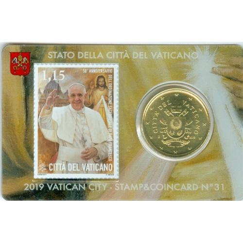 Coincard Vatican 2019   timbre (ref23743)