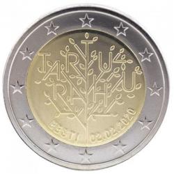 Lot 2€ Estonie 2020 : la 2€ 2020 et sa carte commémorative - Traitée de Paix (ref728)