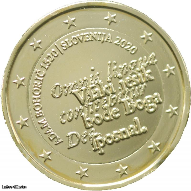 Slovénie 2020 : 2€ commémorative Adam Bohoric dorée à  l'or fin 24 carats (ref26678m)