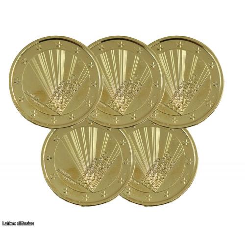 Lot de 5 pièces Portugal 2021 dorée à l'or fin 24 carats (Ref26935)