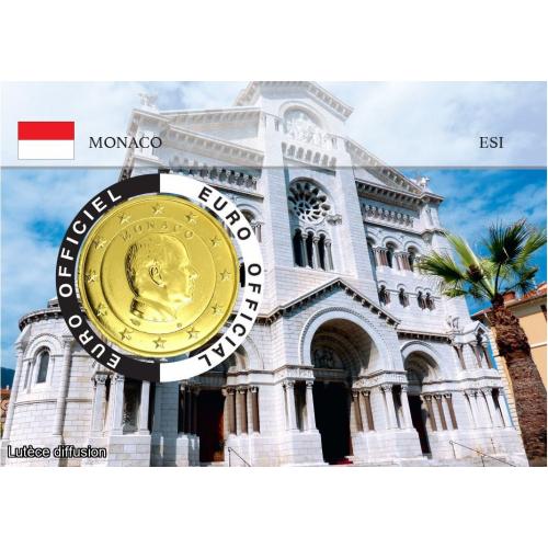 Coincard Monaco Prince Albert II – 2€ dorée à l'or fin -L'Eglise  (Ref27471)