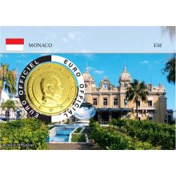 Coincard Monaco Prince Albert II – 2€ dorée à l'or fin -Le Casino  (Ref27507)