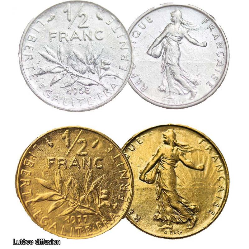 1/2 Francs La Semeuse et dorée à l'or fin 24 carats (Ref206443)