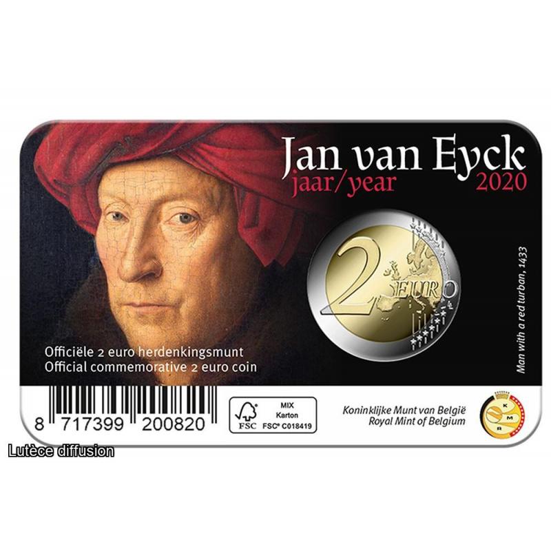 Coincard Belgique 2020  - 2 euro commémorative Jan Van Eyck (Ref25387)