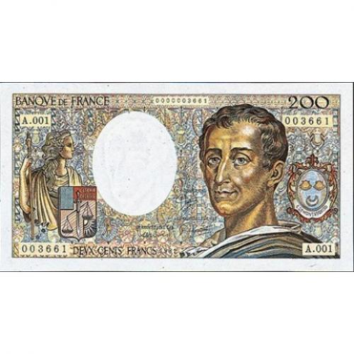 200 Francs - Montesquieu - 1981-1994 - Belle qualité (Ref639946)
