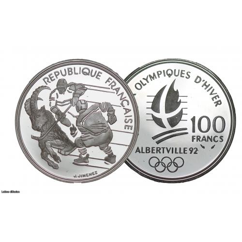 100 Francs Hockey sur glace argent (ref203882)