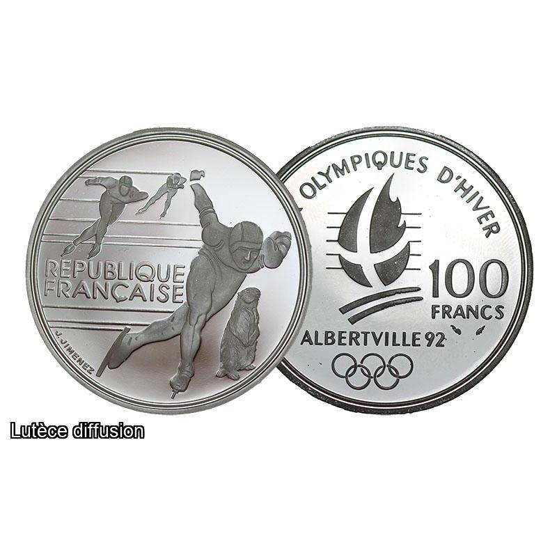 100 Francs patinage de vitesse Marmotte argent (ref203899)