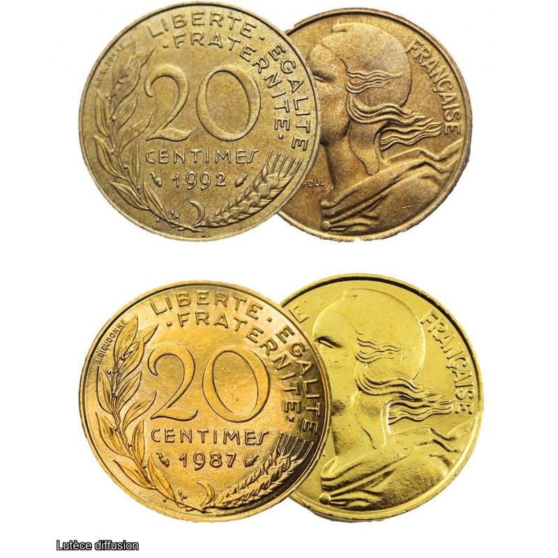 20 Centimes Marianne et dorée à l'or fin 24 carats (Ref206450)