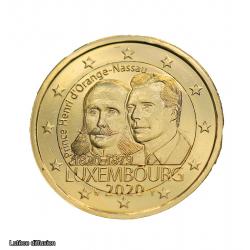 2€ commémorative Luxembourg 2020 dorée à l'or fin 24 carats (ref25413m)