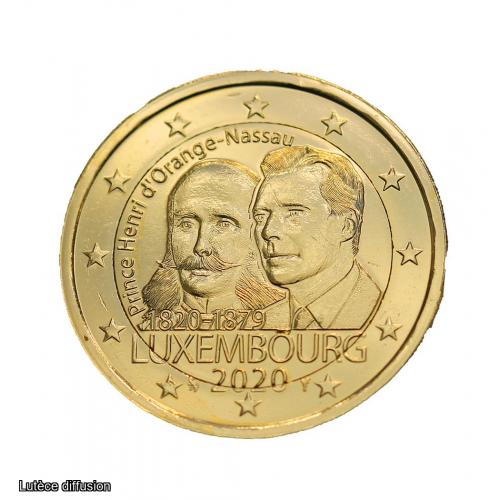 2€ commémorative Luxembourg 2020 dorée à l'or fin 24 carats (ref25413)