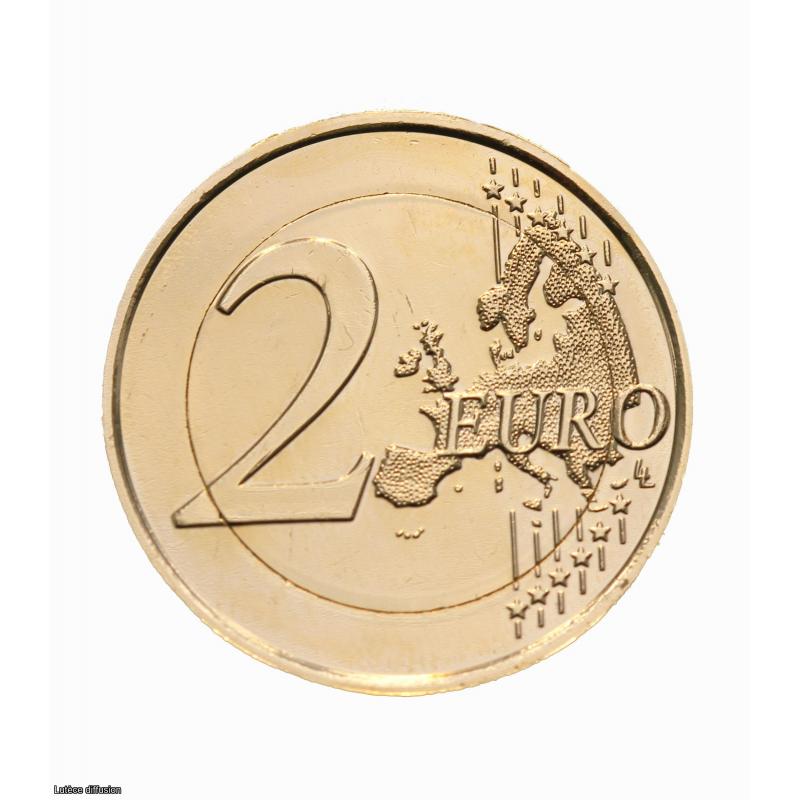 2€ Monaco 2015 - dorée or fin 24 carats EMERAUDE (ref46599)
