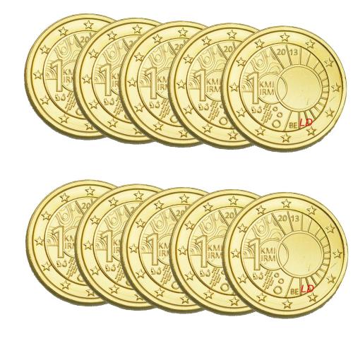 Lot de 10 pièces 2€ Belgique 2013 - dorée or fin 24 carats (ref. inv324279)