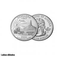 Lot de 3 QUARTERS américains commémoratifs-Dollars des Etats Unis - Washington 2007, North Dakota 2006, Nebraska 2006  (ref.41044 )