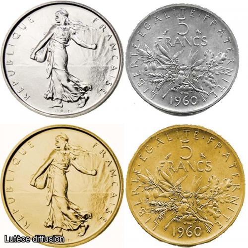 La collection complète des 5 Francs semeuse en Argent (ref.41220)