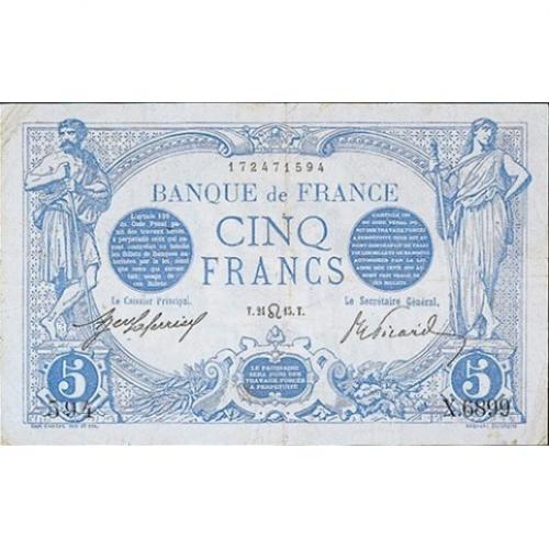5 Francs - Signes du Zodiaque - Bleu - 1912-1917 - Qualité courante (Ref638936)