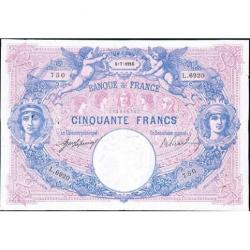50 Francs - Bleu et Rose - 1889-1927 - Belle qualité (Ref639403)