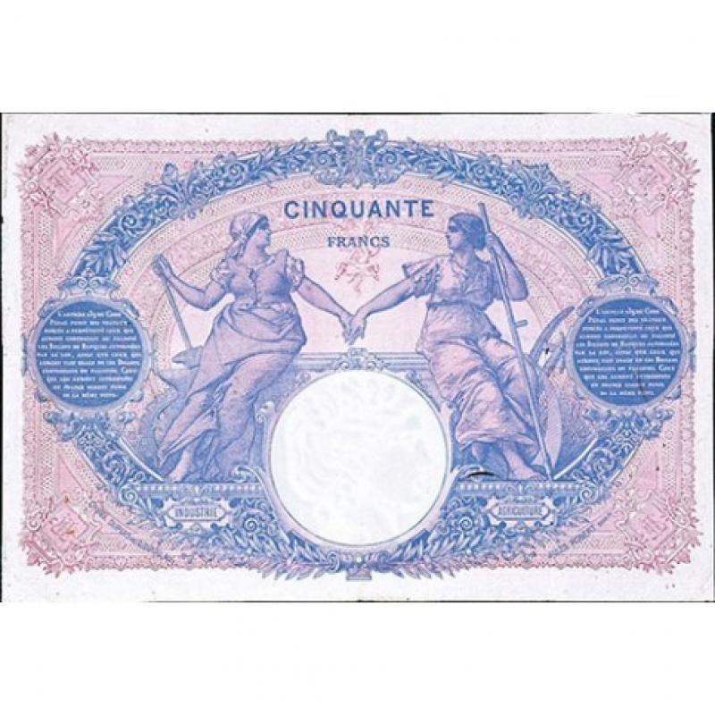 50 Francs - Bleu et Rose - 1889-1927 - Belle qualité (Ref639403)