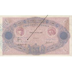 500 Francs – Rose et Bleu caissier principal – 1888/1937 - Qualité courante (Ref639991)