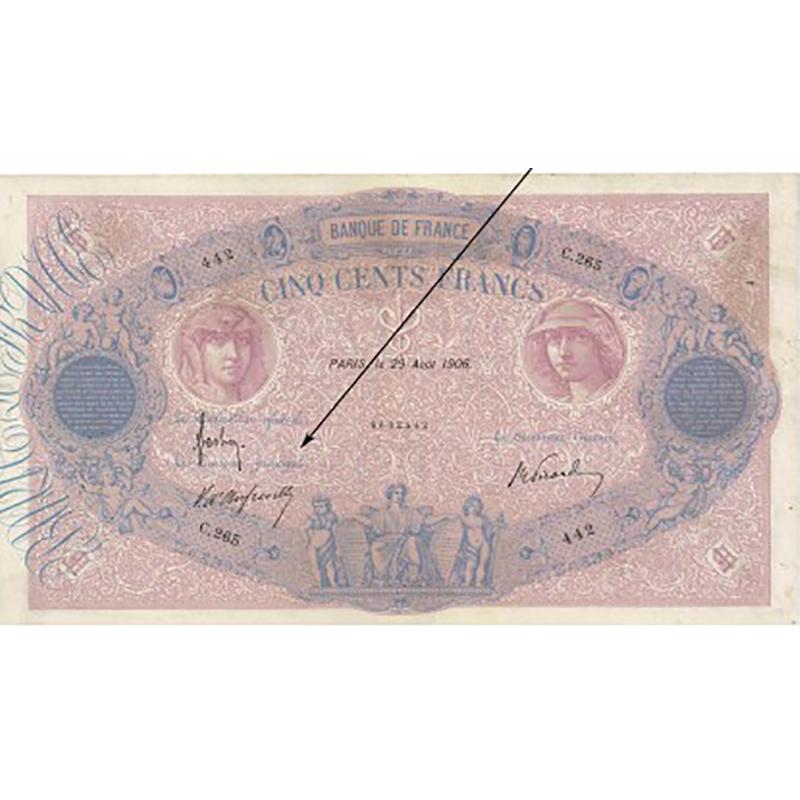 500 Francs – Rose et Bleu caissier principal – 1888/1937 - Qualité courante (Ref639991)