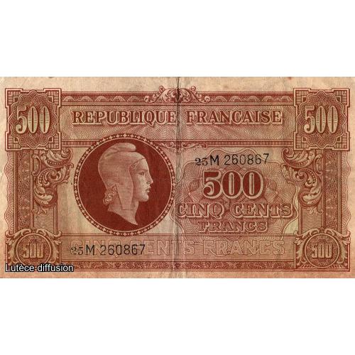 France - 500 Francs – Trésor Central (ref46494)