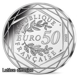 50 euros - Argent - Schtroumpf 2020 - Amoureux (Ref28162)