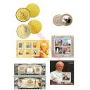 Un lot de monnaies, timbres, billet en commémoration des Papes du 3ème millénaire (ref 511)
