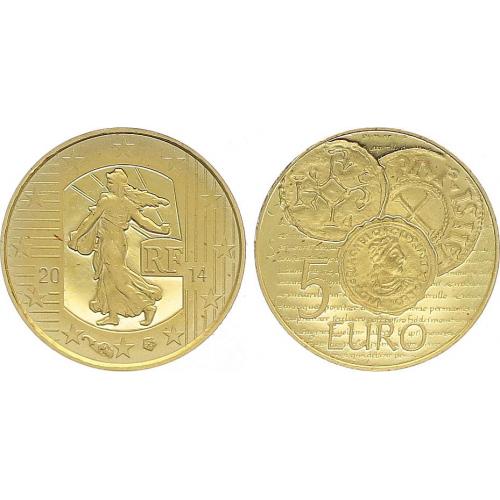 5 euros OR - France 2014 (ref24777)