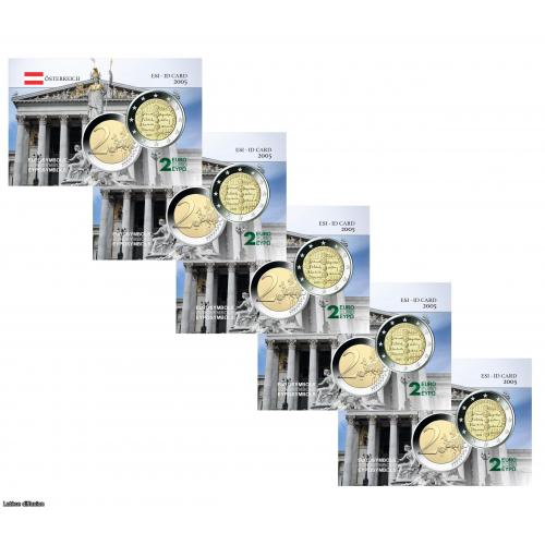 Lot de 5 cartes commémoratives - Autriche 2005 - Traité d'Etat (Ref101032)