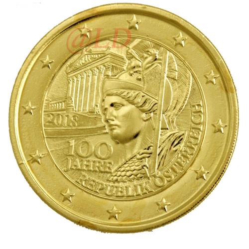 2€ Autriche 2018 - dorée or fin 24 carats (ref21185)
