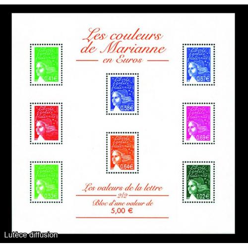 Bloc feuillet Les couleurs de Marianne  (ref 146286)