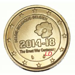 2€ Belgique 2014 - dorée or fin 24 carats (ref325210m)