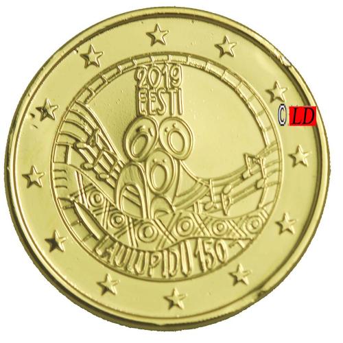 2€  Estonie 2019 - dorée or fin 24 carats (ref 22757)