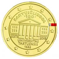 2€  Estonie 2019 - dorée or fin 24 carats (ref 23893)