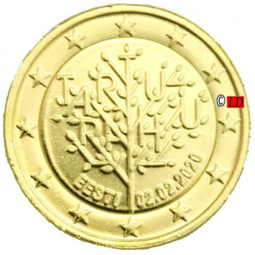 2€  Estonie 2020 Tartu - dorée or fin 24 carats (ref 24003)
