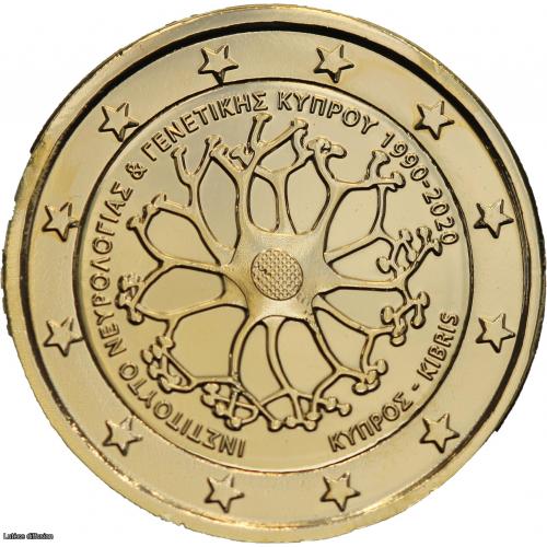 Chypre 2020 - 2 Euros commÃ©morative dorÃ©e Ã  l'or fin (Ref28186)