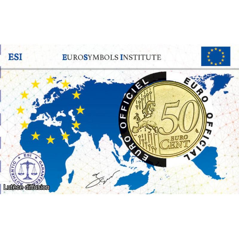 Coincard Vatican - 50 centimes - Drapeau (Ref.26292)