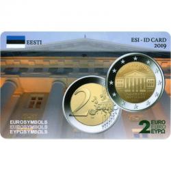 Lot 2€ Estonie 2019: la 2€2019 et sa carte commémorative (ref692)
