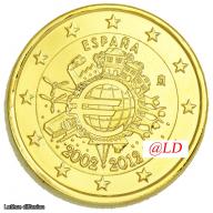 2€ Espagne 2012 10 ans - dorée or fin 24 carats (ref41918)
