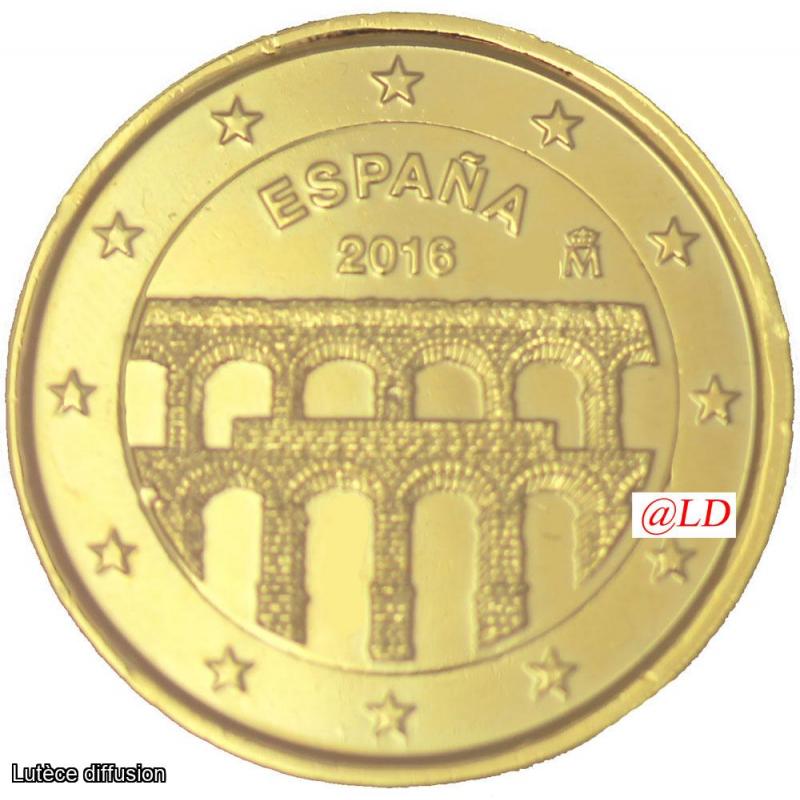Espagne 2016 SEGOVIA - 2 euros dorée or fin 24 carats (ref329193)