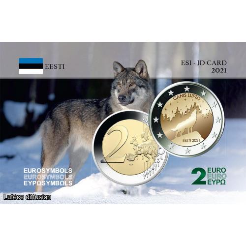 Estonie 2021 Loup - Carte commémorative (ref100396)