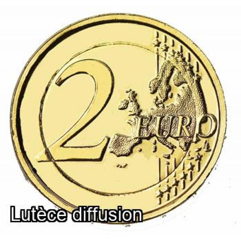2€ commémorative Luxembourg 2020 dorée à l'or fin 24 carats (ref25413m)