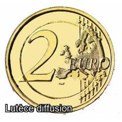 2€uro commémorative Luxembourg 2016 dorée à l'or fin 24 carats (Ref329436)