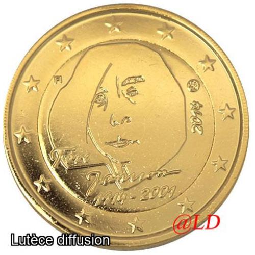 2€  Finlande 2014 tove janson - dorée or fin 24 carats (ref325810)