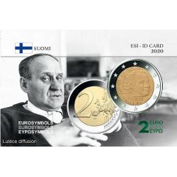 Lot 2€ Finlande 2020 : la 2€ 2020 et sa carte commémorative - Vaino Linna (ref100484)